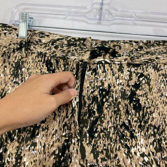 New Rafaella size 16 Black Tan Abstract Straight Leg Classic Fit Ankle Pants - Picture 5 of 12